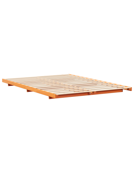 Struttura letto a terra Cera marrone 160 x 210 cm