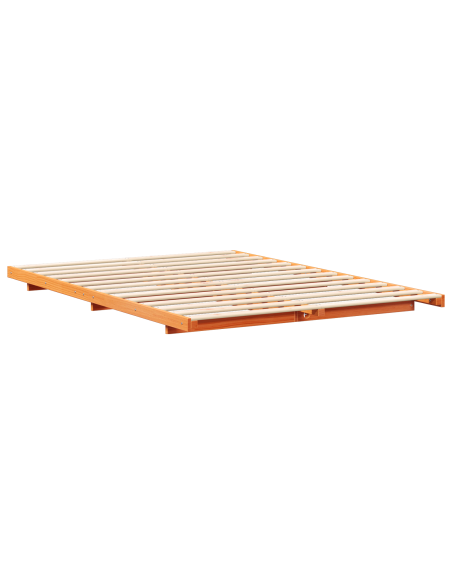 Struttura letto a terra Cera marrone 140 x 220 cm