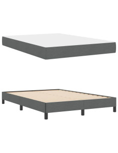 Letto a molle con materasso Grigio scuro 140 x 200 cm Tessuto