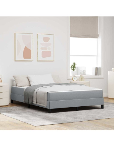 Letto a molle con materasso Grigio chiaro 140 x 200 cm Tessuto