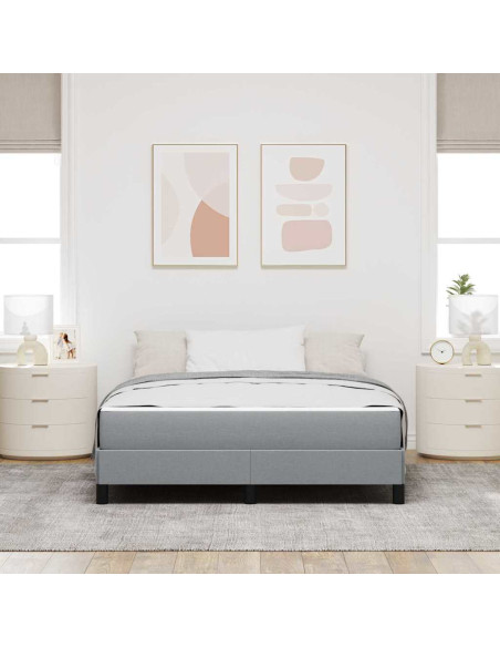 Letto a molle con materasso Grigio chiaro 140 x 200 cm Tessuto