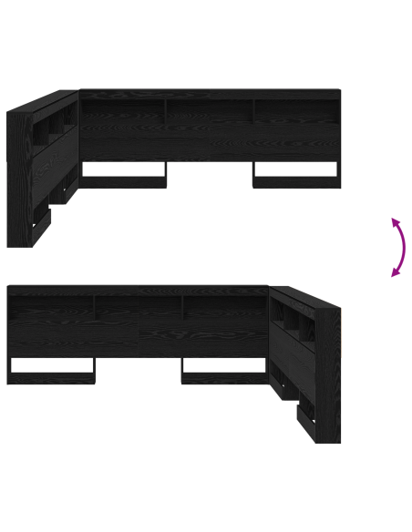 Testata contenitore Rovere nero 200 cm Legno multistrato