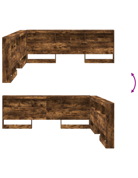 Testata contenitore Rovere fumé 200 cm Legno multistrato