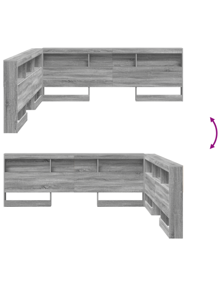 Testata contenitore Grigio sonoma 200 cm Legno multistrato
