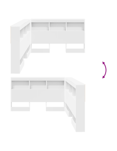 Testata contenitore Bianco 120 cm Legno multistrato 2
