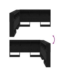 Testata contenitore Rovere Nero 150 cm Legno multistrato 2