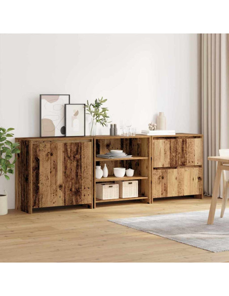 Credenza 3 pcs Legno vecchio 70 x 41 x 75 cm Legno multistrato