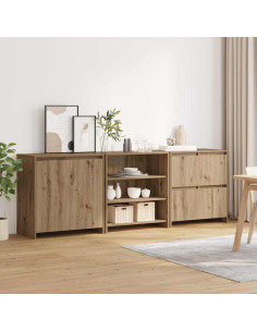 Credenza con cassetto 3 pcs Rovere artigianale 70 x 41 x 75 cm 2