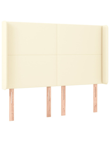 Testiera a LED Crema 147x16x118/128 cm in Similpelle