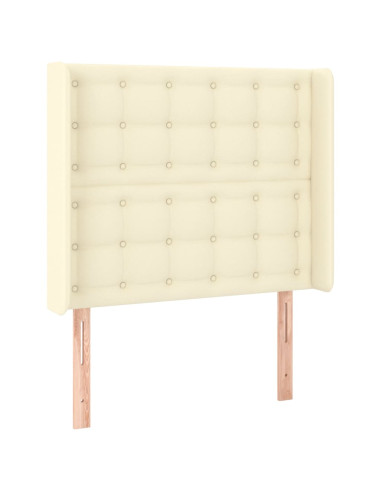 Testiera ad Orecchio Crema 83x16x118/128 cm in Similpelle