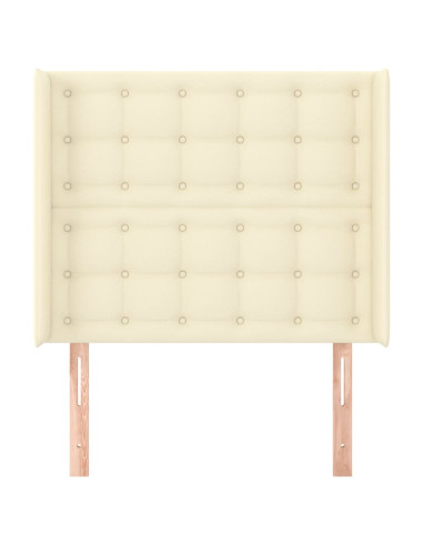 Testiera ad Orecchio Crema 83x16x118/128 cm in Similpelle