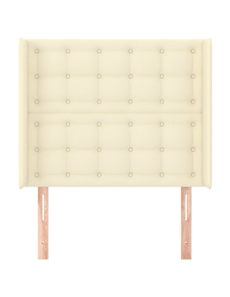 Testiera ad Orecchio Crema 83x16x118/128 cm in Similpelle