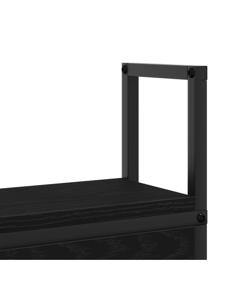 Testiera con Stazione di Carica e Storage Rovere nero 100 cm