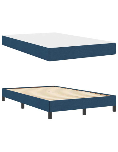 Letto a molle con materasso Blu 120 x 200 cm Tessuto