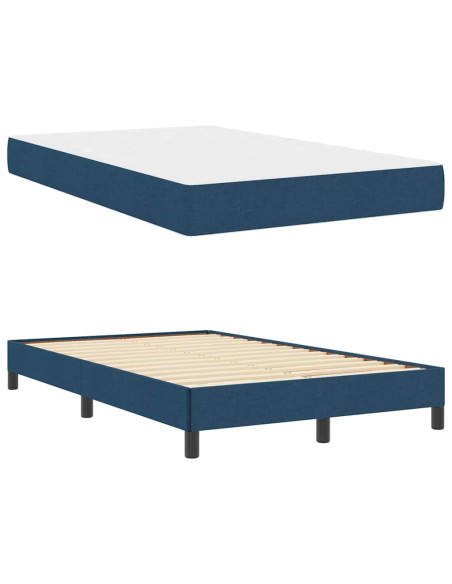 Letto a molle Altro Blu 120 x 200 cm Tessuto