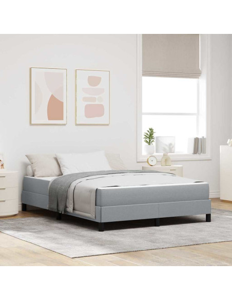 Letto a molle Altro Grigio chiaro 140 x 190 cm Tessuto
