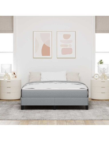 Letto a molle con materasso Grigio chiaro 140 x 190 cm Tessuto