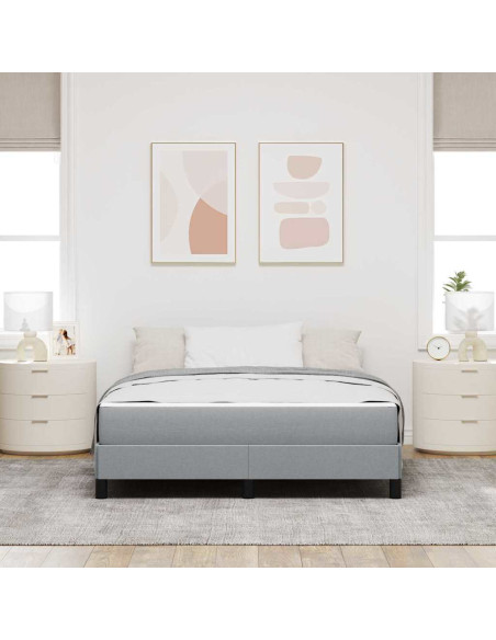Letto a molle Altro Grigio chiaro 140 x 190 cm Tessuto