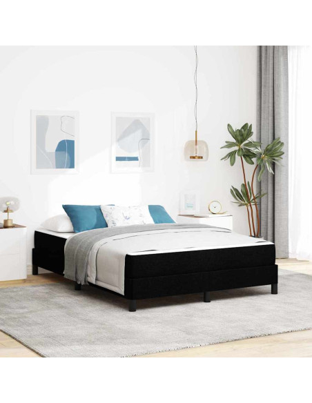 Letto a molle con materasso Nero 140 x 190 cm Tessuto