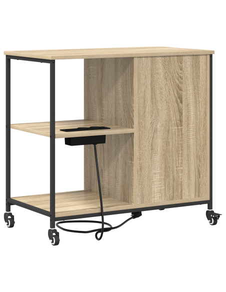 Mobile per Ufficio con ruota rovere sonoma 76 x 41 x 72 cm