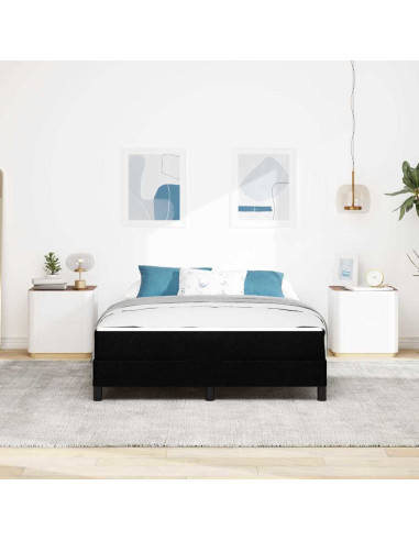 Letto a molle con materasso Nero 140 x 190 cm Tessuto