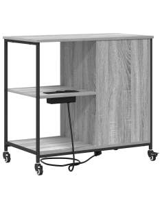 Cabina con Stazione di Ricarica Grigio Sonoma 76 x 41 x 72 cm