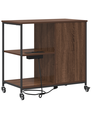 Cabina con Stazione di Ricarica Rovere Marrone 76 x 41 x 72 cm