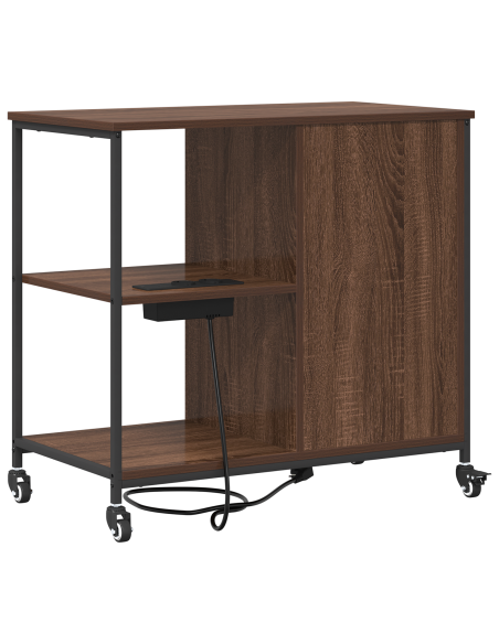 Cabina con Stazione di Ricarica Rovere Marrone 76 x 41 x 72 cm