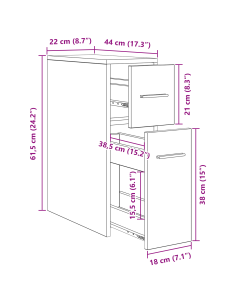Set di mobili per il bagno Rovere Nero 22 x 44 x 61.5 cm