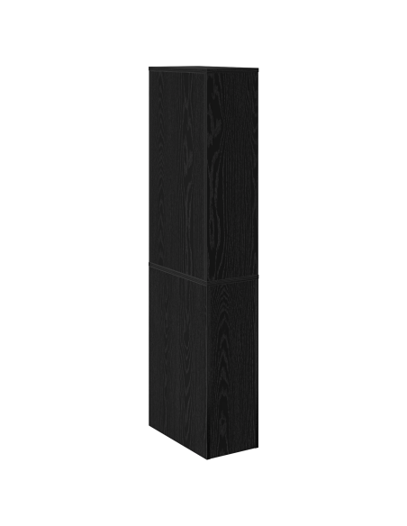 Armadio da Bagno Stretto Rovere nero 22 x 41 x 135 cm