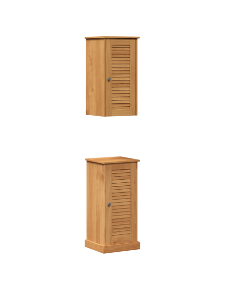 Set di mobili per il bagno 2 pcs Marrone e Marrone miele