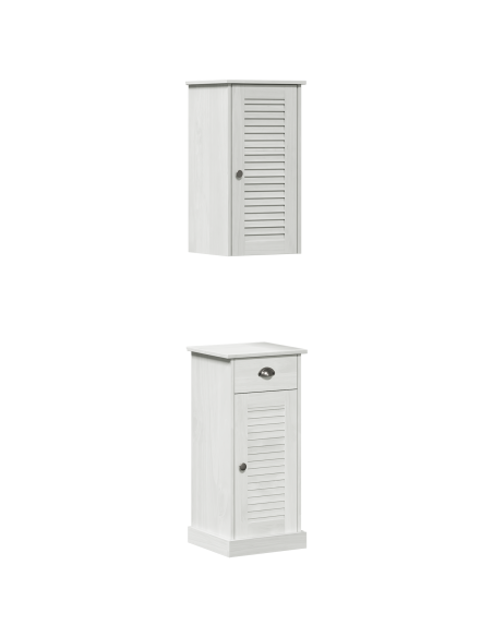 Set di mobili per il bagno con cassetto 2 pcs Marrone e bianco