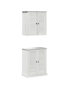 Set di mobili per il bagno 2 pcs Bianco e Bianco Antico