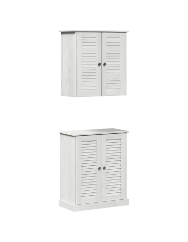 Set di mobili per il bagno 2 pcs Bianco e Bianco Antico