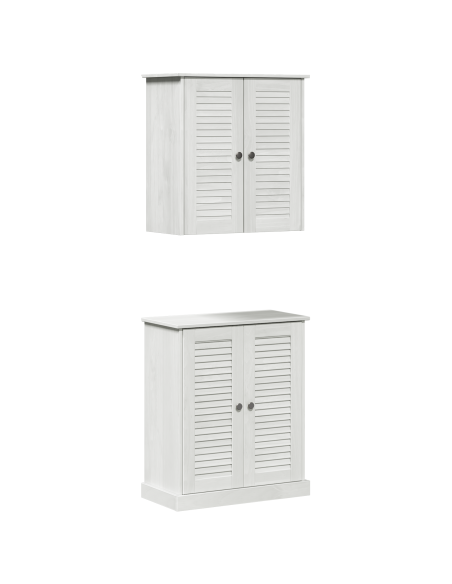 Set di mobili per il bagno 2 pcs Bianco e Bianco Antico