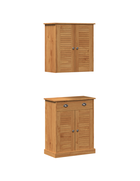 Set di mobili per il bagno 2 pcs Marrone 67.5 x 34 x 80 cm