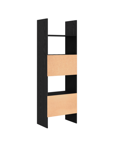 Armadio per Libri Rovere Nero 60 x 35 x 180 cm