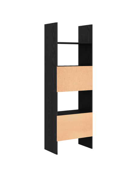 Armadio per Libri Rovere nero 60 x 35 x 180 cm
