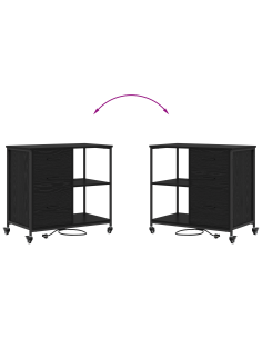 Cabina con Stazione di Ricarica Rovere Nero 76 x 41 x 72 cm 2