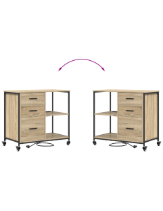 Cabina con Stazione di Ricarica Rovere Sonoma 76 x 41 x 72 cm 2