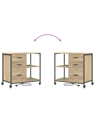 Cabina con Stazione di Ricarica Rovere Sonoma 76 x 41 x 72 cm