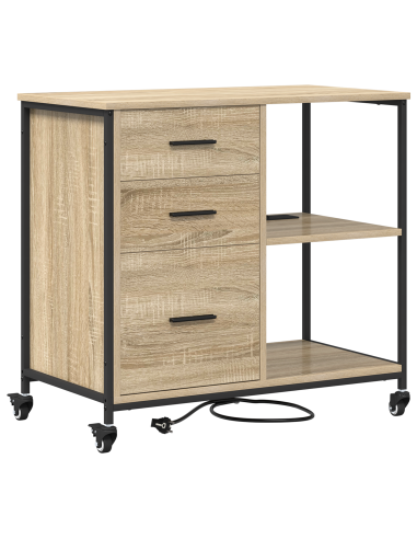 Cabina con Stazione di Ricarica Rovere Sonoma 76 x 41 x 72 cm