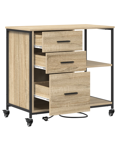 Cabina con Stazione di Ricarica Rovere Sonoma 76 x 41 x 72 cm