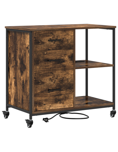 Cabina con Stazione di Ricarica Rovere fumé 76 x 41 x 72 cm