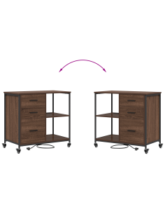 Cabina con Stazione di Ricarica Rovere Marrone 76 x 41 x 72 cm 2