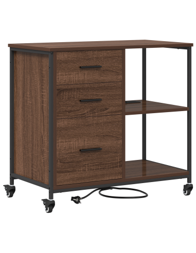 Cabina con Stazione di Ricarica Rovere Marrone 76 x 41 x 72 cm