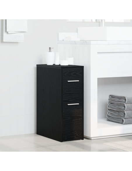 Mobile da bagno slim Rovere nero 22 x 44 x 61.5 cm Truciolare