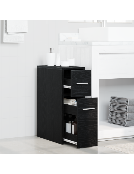 Mobile da bagno slim Rovere nero 22 x 44 x 61.5 cm Truciolare