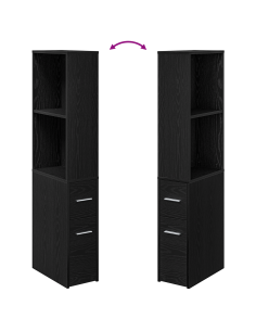 Set di mobili per il bagno Rovere Nero 22 x 41 x 135 cm 2