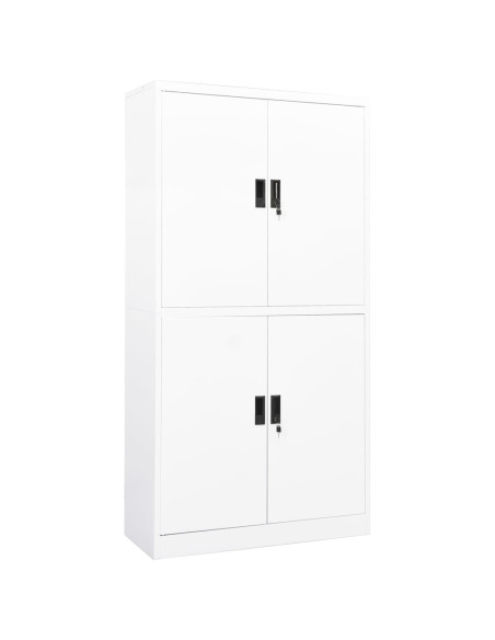 Armadio per Ufficio Bianco 90x40x180 cm in Acciaio